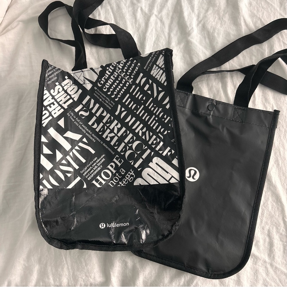 Lululemon Black & White Reusable Bags - Picture 2 of 2